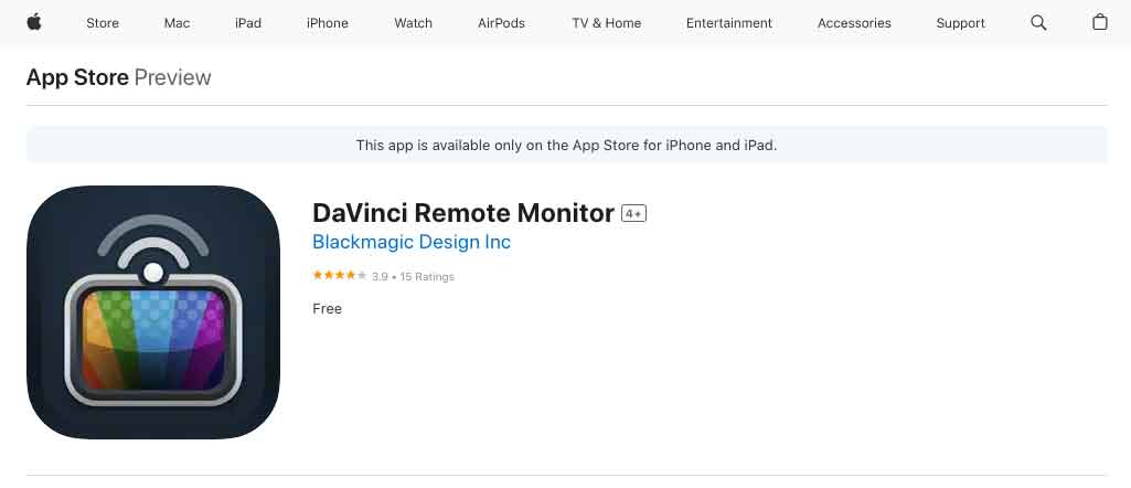 DaVinci Remote Monitor